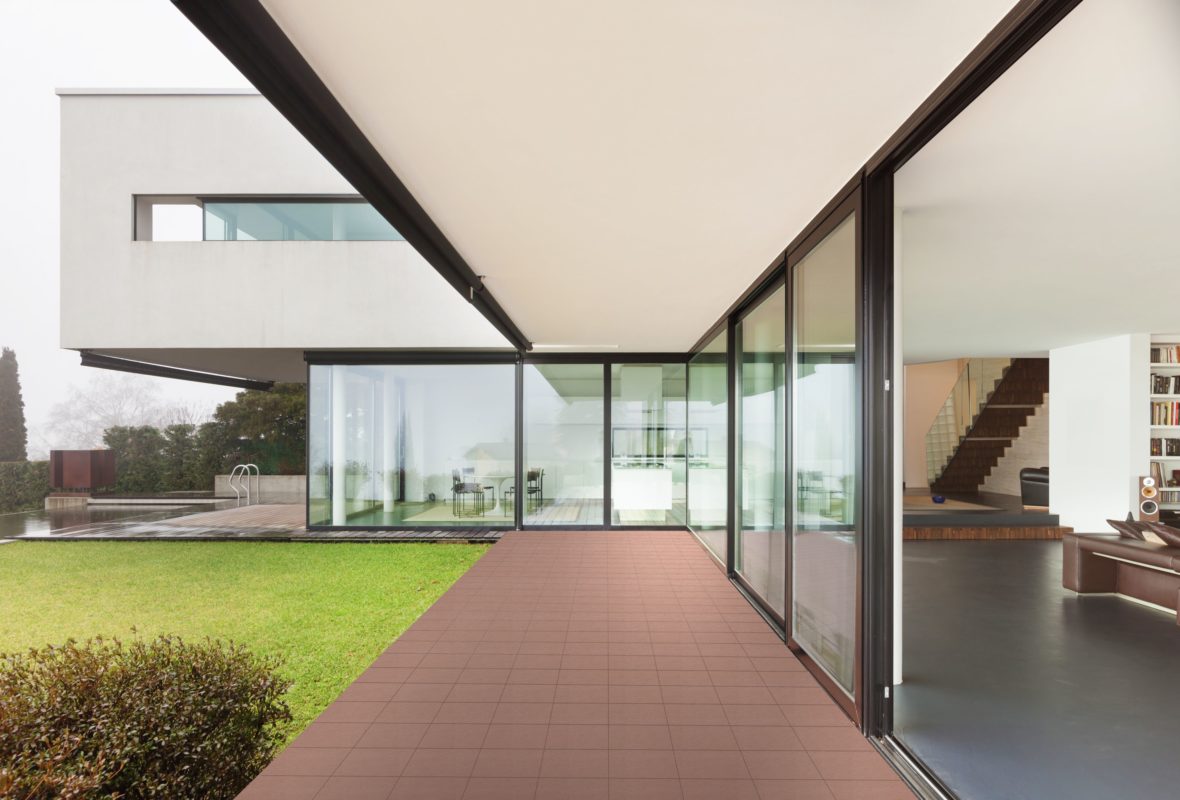 Architecture, beautiful interior of a modern villa, view from veranda